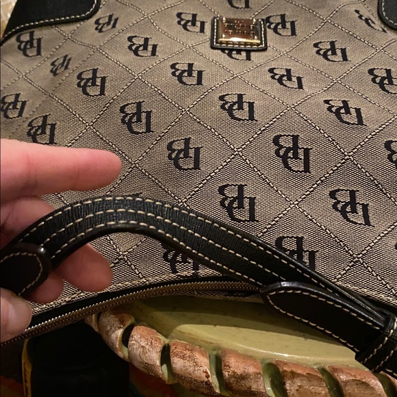 Dooney & Bourke Black Signature Shoulder Hobo Bag with Leather - Picture 11 of 13